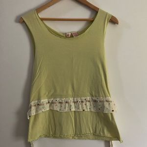 Women’s Anthropologie decorated tie waist tank top